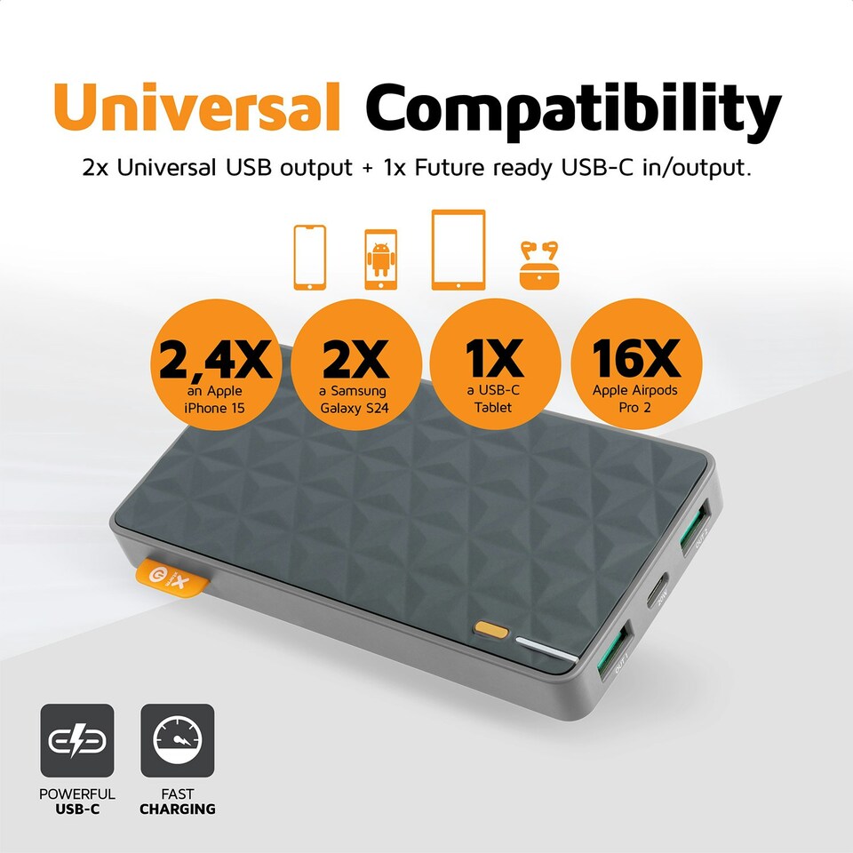 image 1 of Xtorm 20W Fuel Series Power Bank 10.000 Grey Orange