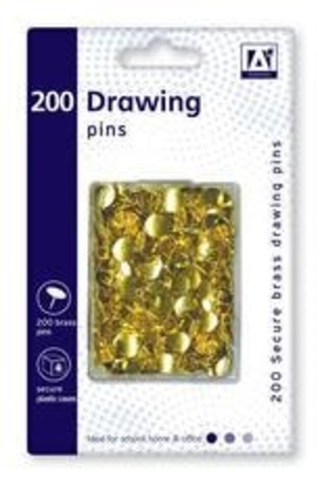 image 1 of Pack of 200 Brass Drawing Pins In Hardcase