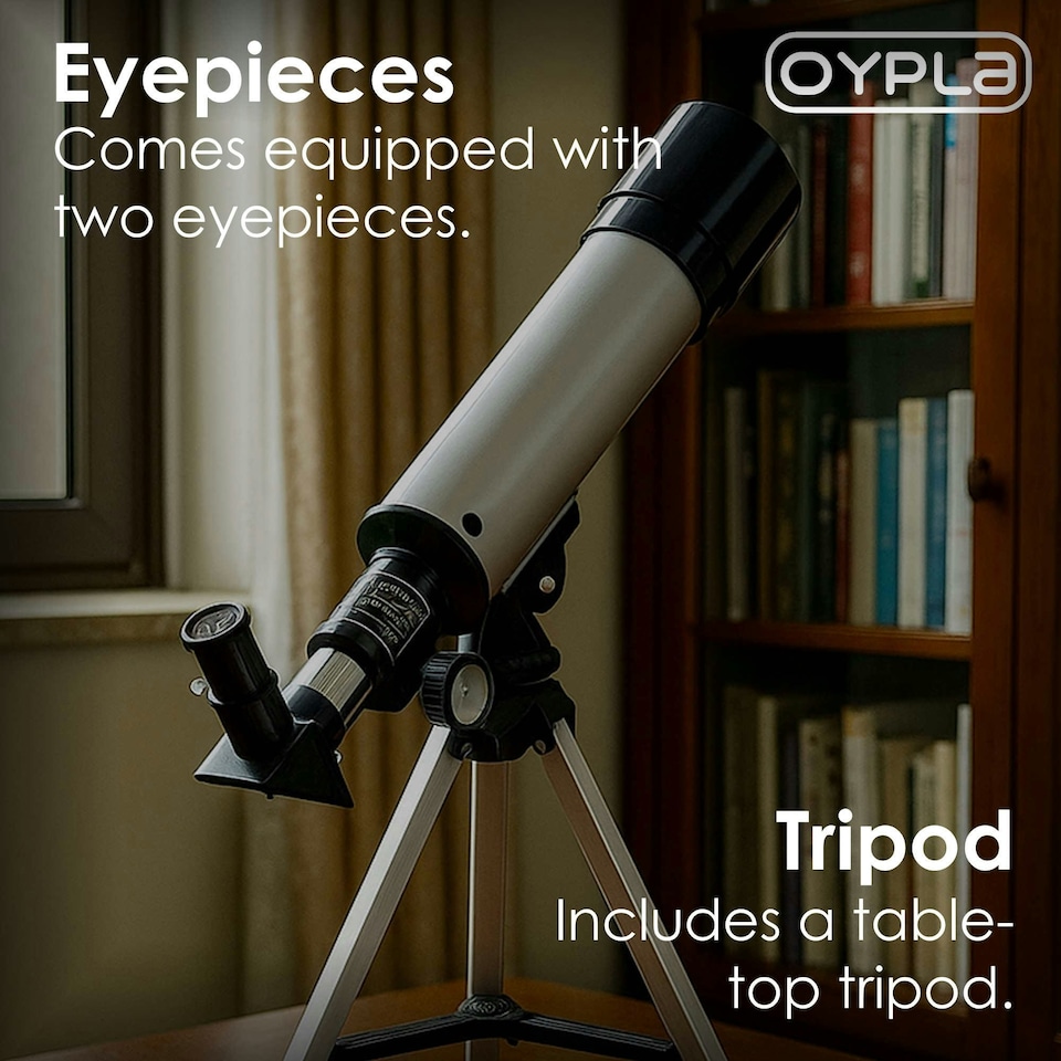 image 1 of Oypla Astronomical 360-50 Portable Refractor Telescope with Lightweight Tripod - 60x Magnification