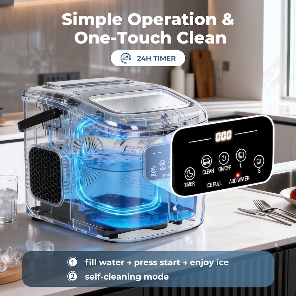 image 1 of Spector Countertop Ice Cube Maker Machine 12Kg Per Day Electric Fast Automatic