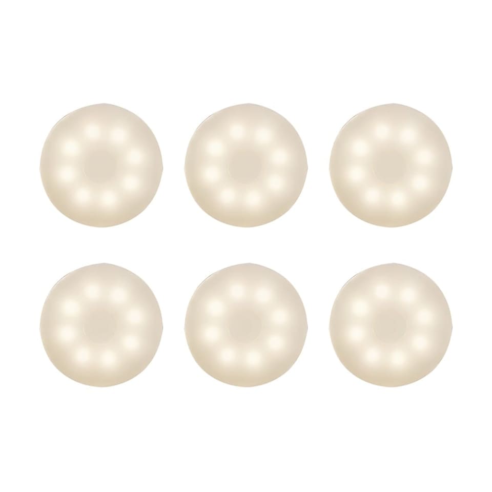 image 1 of ValueLights Horizon 6 Set Matte White Wall Light and Integrated LED 1W Warm White 3000K Bulb | White