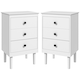 image 1 of HOMCOM Bedside Table Set of 2, Bedside Cabinet w/ 3 Drawers, Modern Side Table,