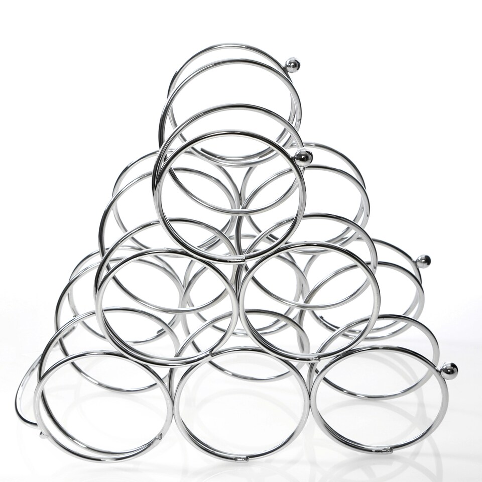 image 1 of Maison by Premier Zuko Chrome 6 Bottles Triangular Wine Rack