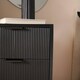 image 4 of OHS 4 Drawer Modern Ribbed Office Side Bedroom Nightstand Bedside Table - Black
