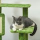 image 8 of PawHut 142cm Cat Tree with Scratch Posts Hammock Platforms Toy Balls, Green