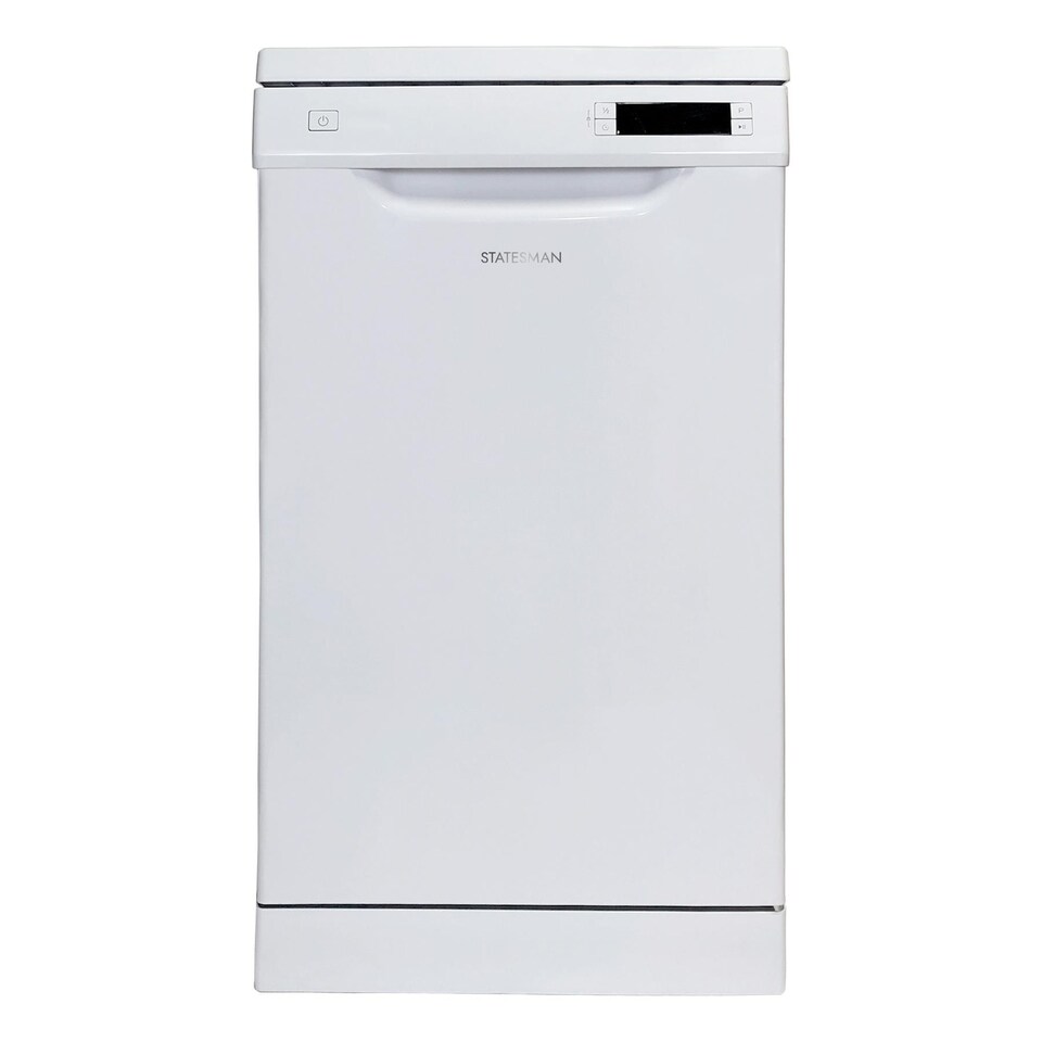 image 1 of Statesman FD10PWE Freestanding Slimline 10 Place Full Size Dishwasher, 6 Wash Programms, Half Load Wash Function, 45cm Wide, White