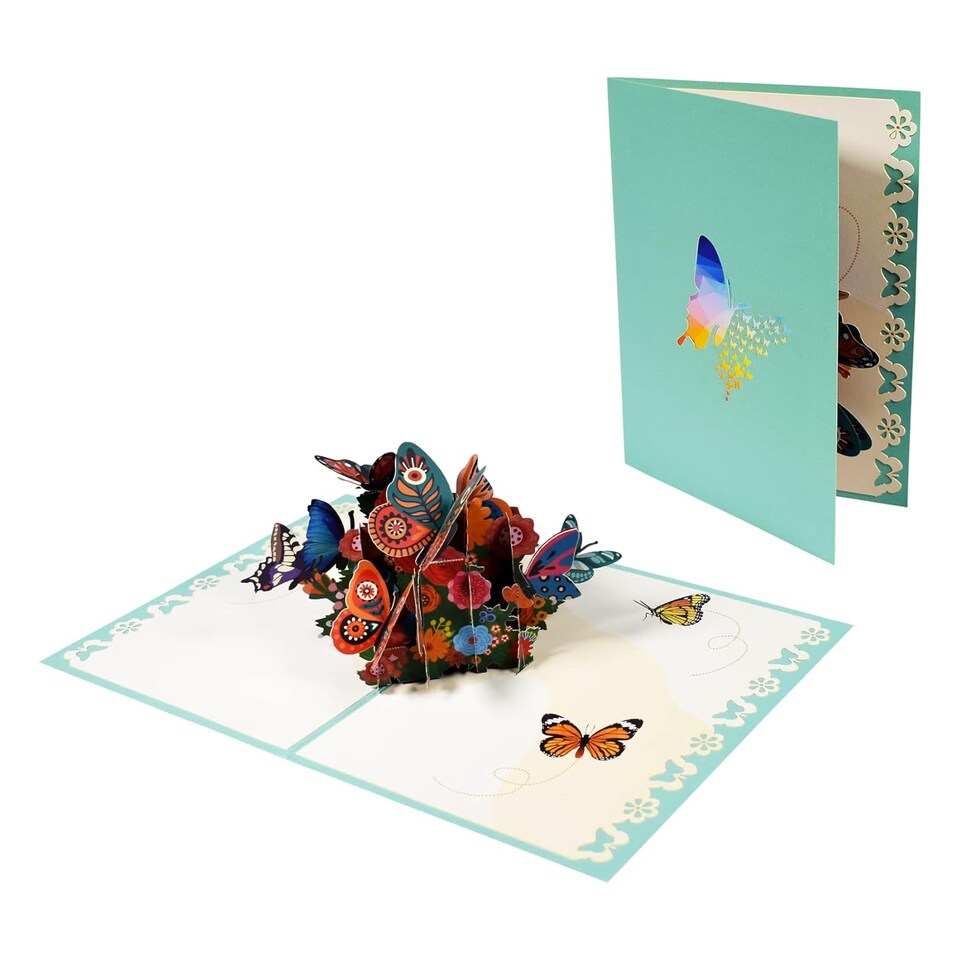 image 1 of Vibrant Fluttering Butterfly 3D Pop Up Greeting Card - Mother's Day Birthday Anniversary