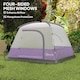 image 5 of Outsunny 3-4 Person Camping Tent, Waterproof Tent, Purple | Purple | Purple | 200 x 200 x 135 cm