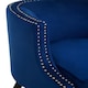 image 5 of Interiors by Premier Blue Velvet Studded Chair, Easy to Clean Leather Armchair, Body Supportive Accent Chair