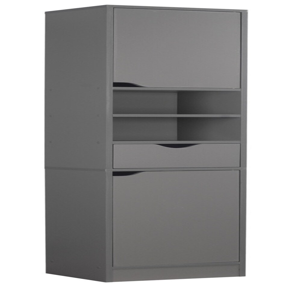 image 1 of 2 Door 1 Drawer Bathroom Cabinet Brown | Oak / Oak