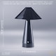 image 5 of Gloss Black Rechargeable Touch Dimmable Table Lamp with Matching Metal Shade | Black | Black | 1