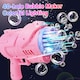 image 1 of 40-Hole Bubble Gun - Automatic Bubble Machine for Kids - LED Light-Up Bubble Blower with Bubble Solution - Outdoor Indoor Toy - Pink