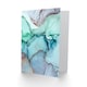 image 2 of Aerial Abstract Green Blue Gold Fluid Paint Pour Elegant Greeting Card