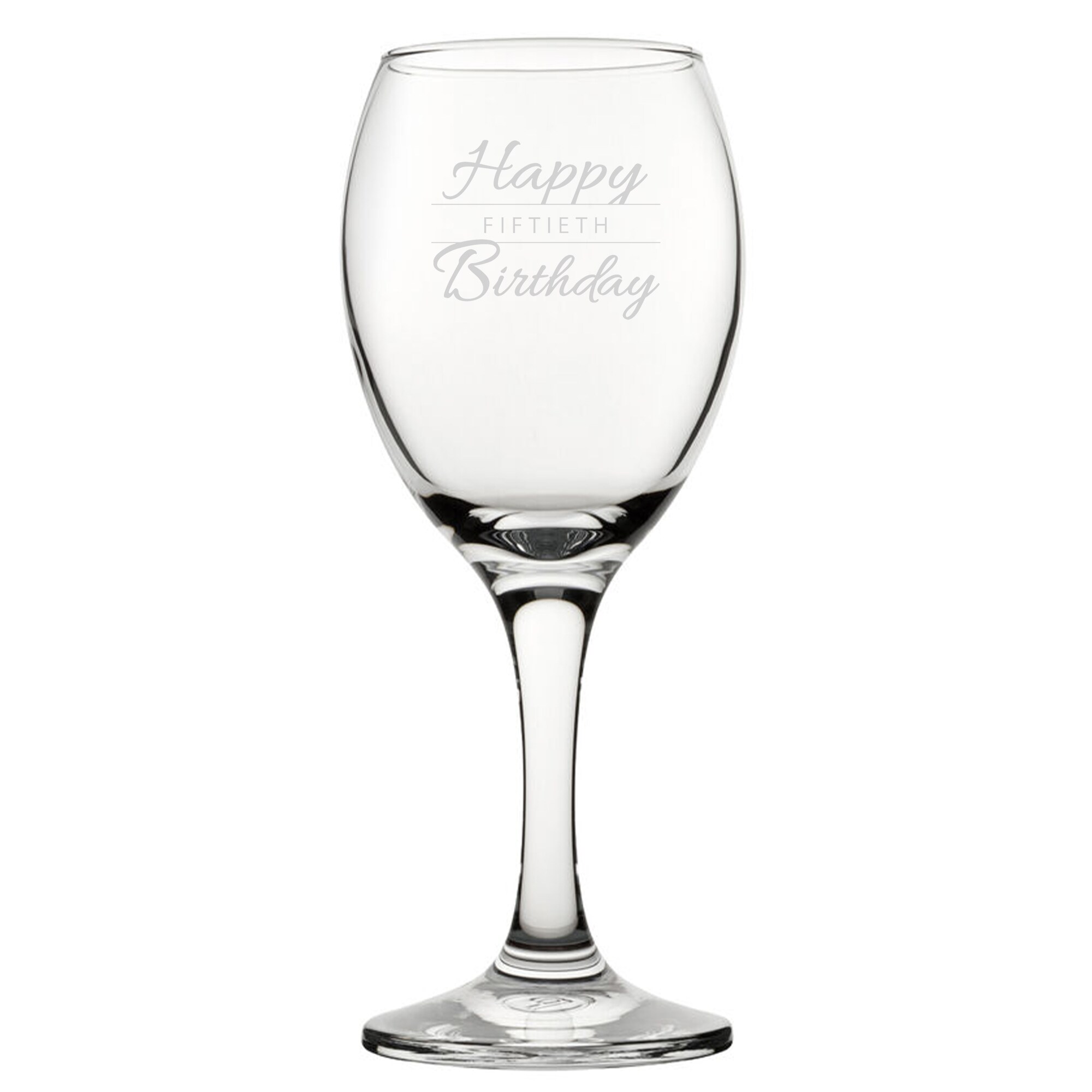 Personalised Happy 50th Birthday Engraved Wine Glass for Friend