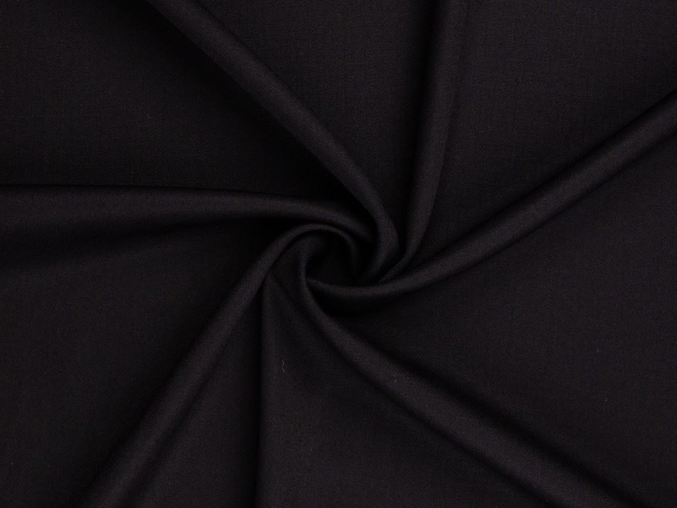 Minerva Black Deadstock Italian Wool Suiting Dressmaking Fabric per metre - 150cm / 59" Wide