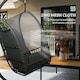 image 8 of Outsunny Hanging Egg Chair w/Stand & Cushions, Dark Grey Grey | Light Grey