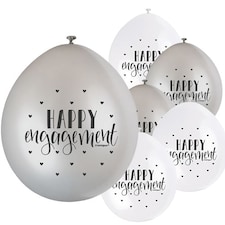 Happy Engagement Air Fill Biodegradable Latex Balloons 23cm / 9 in - Pack of 10