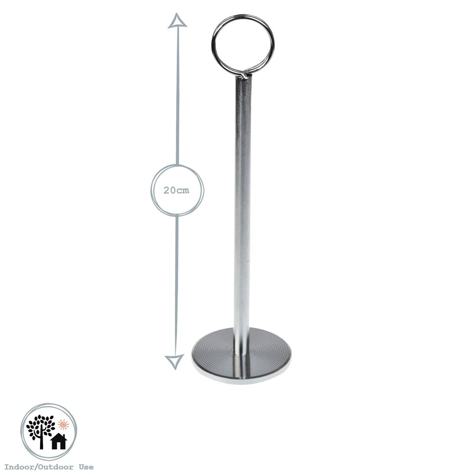 image 1 of Argon Tableware Table Numbers with 20cm Holders - 20cm - Silver - Pack of 100 | Silver | Silver