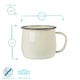 image 3 of Argon Tableware Coloured Enamel Belly Mugs - 375ml - Cream/Grey - Pack of 6 Multi