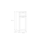 image 9 of Lokko Bathroom Storage Unit with 1 Door & 1 Drawer with Silver Handles in White