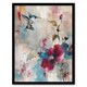 image 1 of Hummingbird Zinnia Flower Blooms Oil Living Room Black Framed Wall Art Print A4