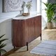 image 4 of Miel Mango Wood Sideboard With Marble Top & Metal Legs