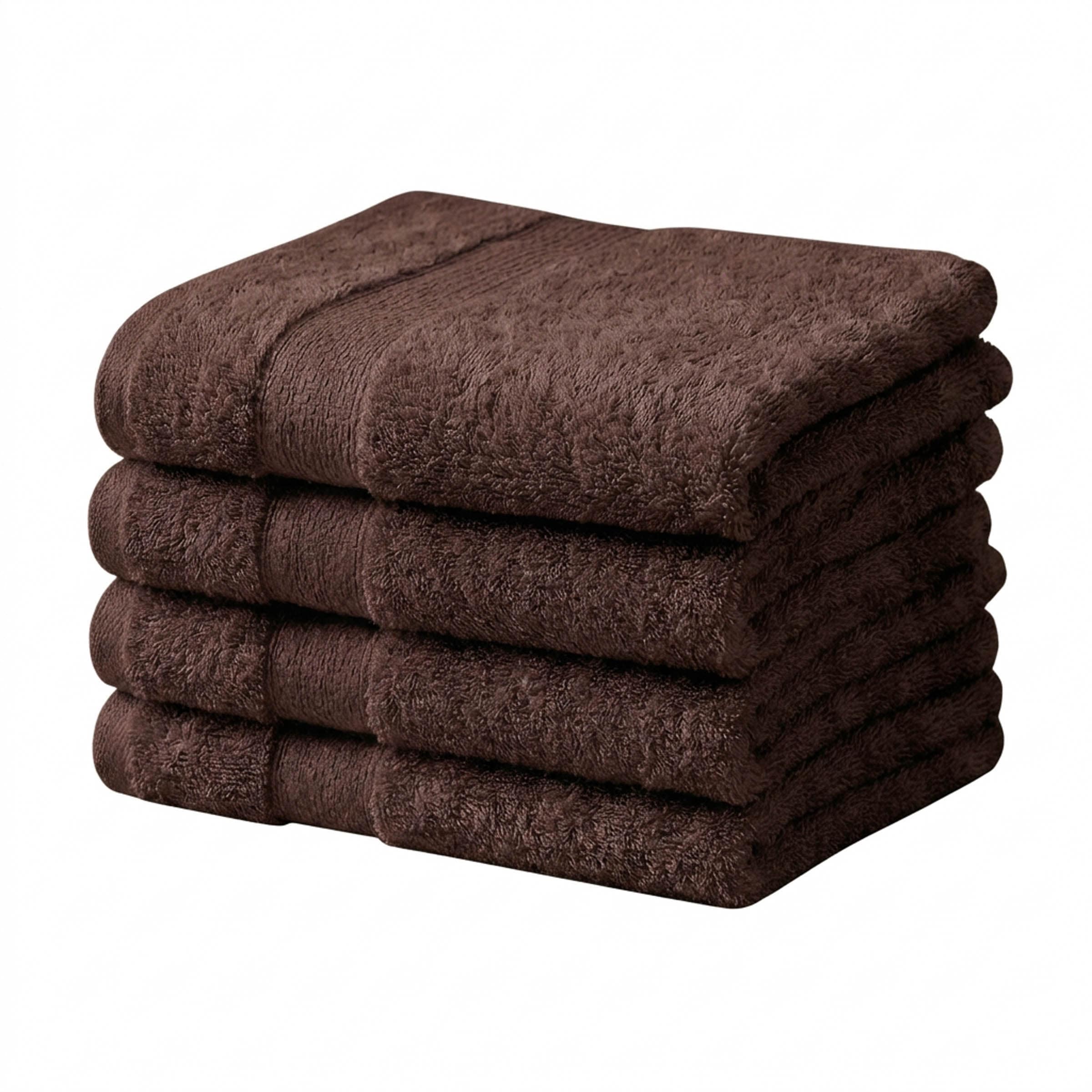 Vision V475 - 4 Pack 100% Cotton Face Cloths in Chocolate