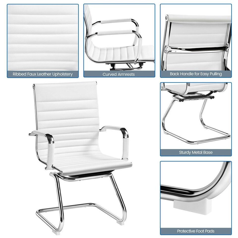 image 1 of Yaheetech 2pcs Mid-back Ergonomic Office Desk Chair Black | White
