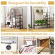 image 6 of COSTWAY Rolling Clothes Drying Rack Adjustable Double Rods Garment Rack Golden