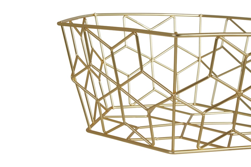 image 1 of Stylish Matte Gold Fruit Basket, Functional Design Unique Fruit Basket For Livingroom, Durable Fruit Basket | Gold