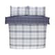 image 4 of Harris Check Polyester Duvet Cover Set with Pillowcase Blue | King