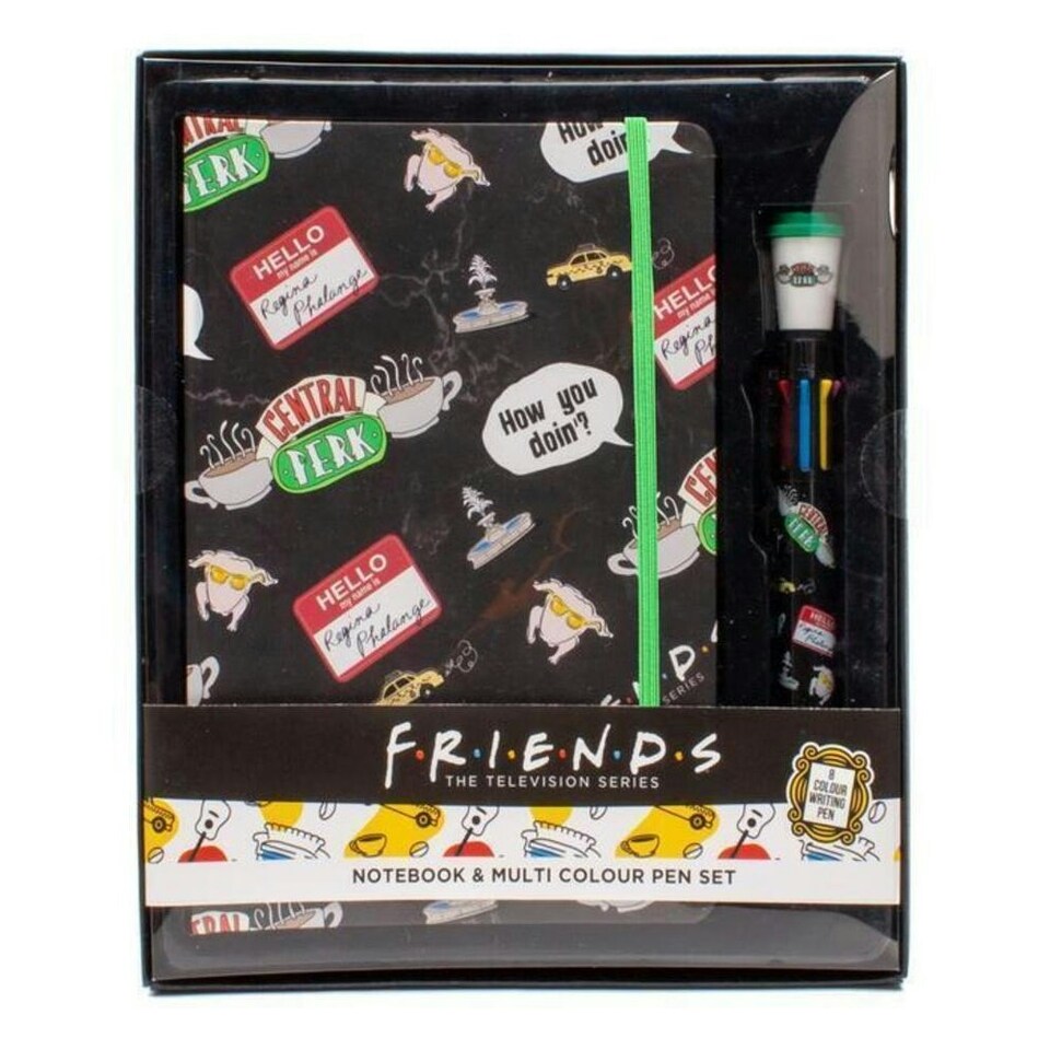 image 1 of Friends A5 Notepad And Pen Set (Pack of 2) - Black - One Size