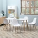 image 2 of HOMCOM Dining Chairs Set of 4 with Curved Back, Metal Legs, White