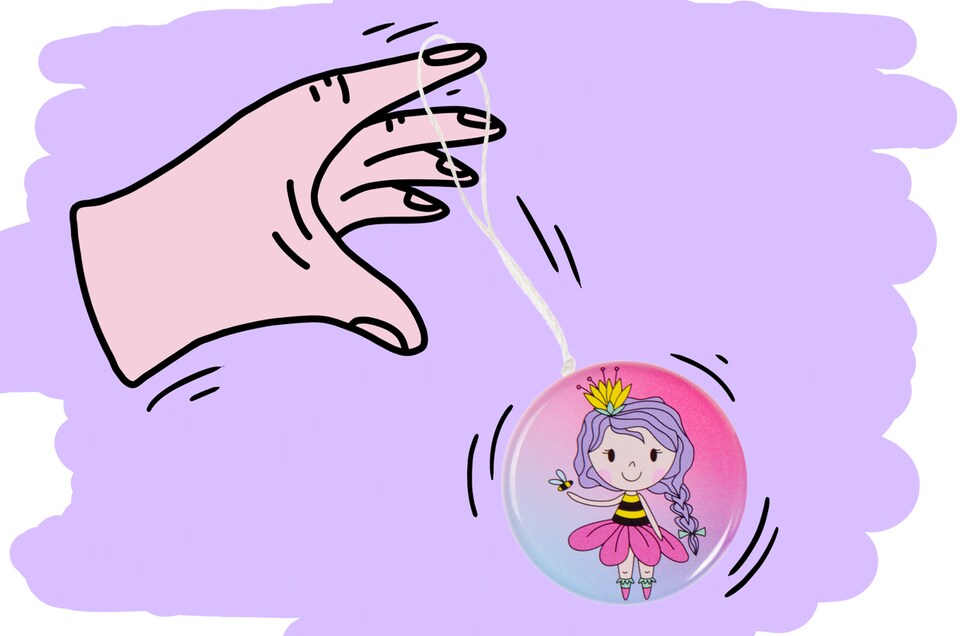 image 1 of Pack of 12 Metal Yo-Yo Princess Theme Return Tops