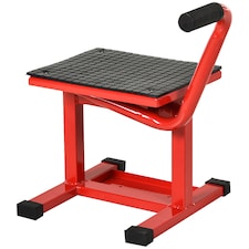 DURHAND 150KG Steel Motorcycle Lift Rubber Platform, Crank Lift Manual Repair Clean Hoist Table Assist Off-Road Dirt Bike Stand, 27.5/39.5H cm, Red | Red