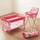 image 4 of BiBi Doll Folding Travel Nursery Set High Chair Cot Bed Pink Doll Accessories for 20 Inch Dolls