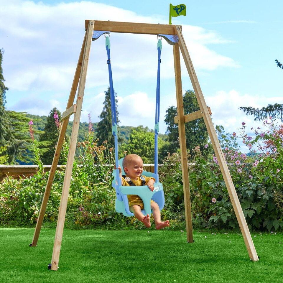 image 1 of TP Forest Wooden Single Swing with Bluey Quadpod - FSC® certified