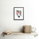 image 2 of Unicorn Flower Crown Floral Watercolour Girls Kids Bedroom 9x7" Black Framed Wall Art Print