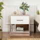 image 5 of COSTWAY Bedroom Nightstand 3-Tier Bedside Table w/Drawer Coffee Brown
