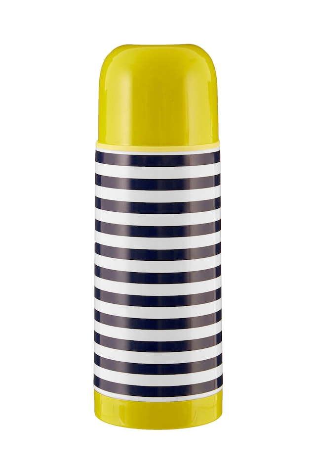 image 1 of Interiors by Premier Stainless Steel Stripe 350ml Vacuum Flask, Leak-Proof Thermos Travel Flask For Hot and Cold Beverages