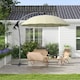 image 2 of Outsunny 2.7m Cantilever Parasol with Cross Base, Crank Handle, Beige