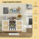 image 5 of COSTWAY 120CM Sideboard Buffet Cabinet w/3 Open Shelves White