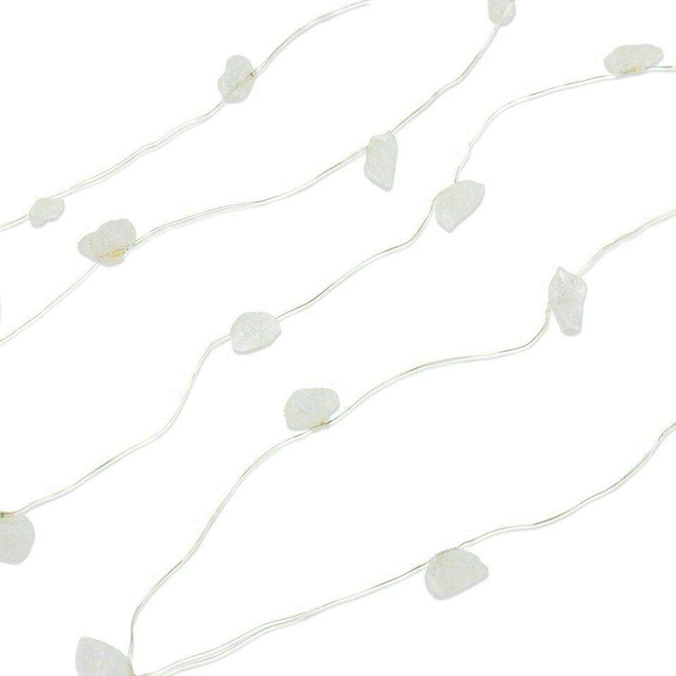 image 1 of ValueLights Crystal Gifting Matte White String Light and Integrated LED .6W Neutral White Bulb