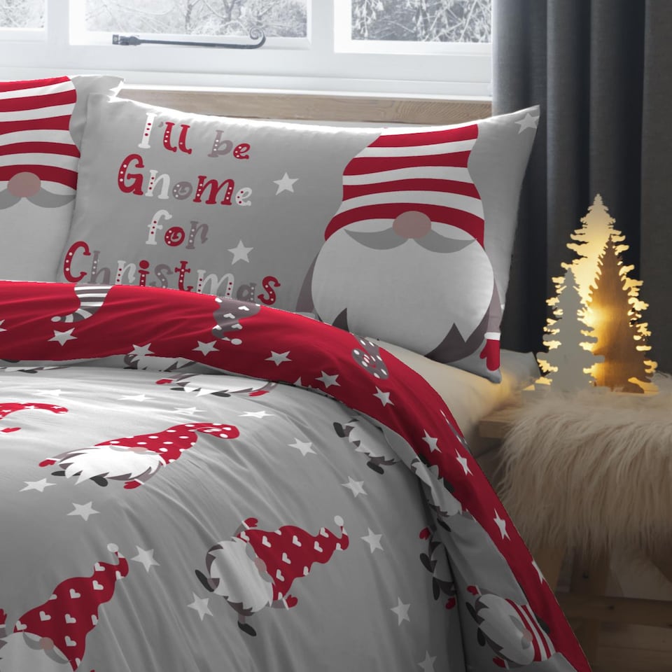 image 1 of Fusion Gnome For Christmas Duvet Cover Set Silver