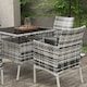 image 6 of Outsunny Rattan Outdoor Dining Table and Chairs for 4, Mixed Grey
