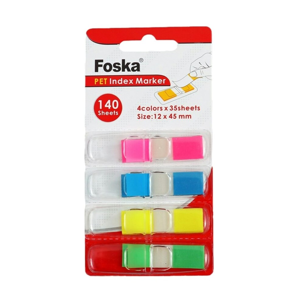 image 1 of Pack of 140 PET Sticky Index Page Markers 12 x 45mm