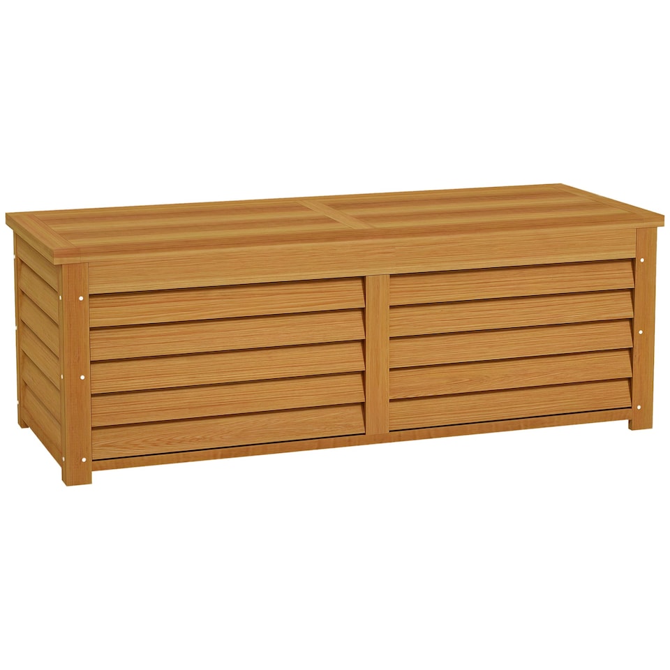 image 1 of Outsunny 292L Outdoor Storage Box for Patio, Pool, Light Brown 