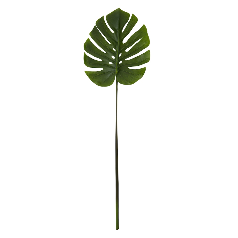 image 1 of Interiors by Premier Monstera Palm Stem – 109cm Green, Large Faux Leaf With Lifelike Texture And Bold Tropical Look, Adds Height