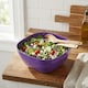 image 4 of Large Durable Plastic Salad Serving Bowl Microwave Dishwasher Food Safe | Purple | Purple | 1
