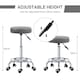 image 4 of Vinsetto Round Rolling Stool, PU Leather Height Adjustable Stool Chair with Wheels and Swivel Seat for Salon, Massage, Spa, Home Kitchen, Grey